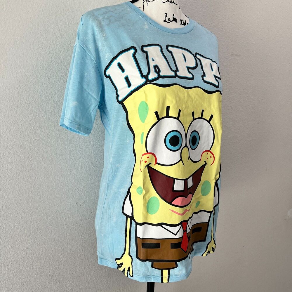 SpongeBob SquarePants “Happy” (Medium) T-Shirt Relaxed Fit Nickelodeon NWT